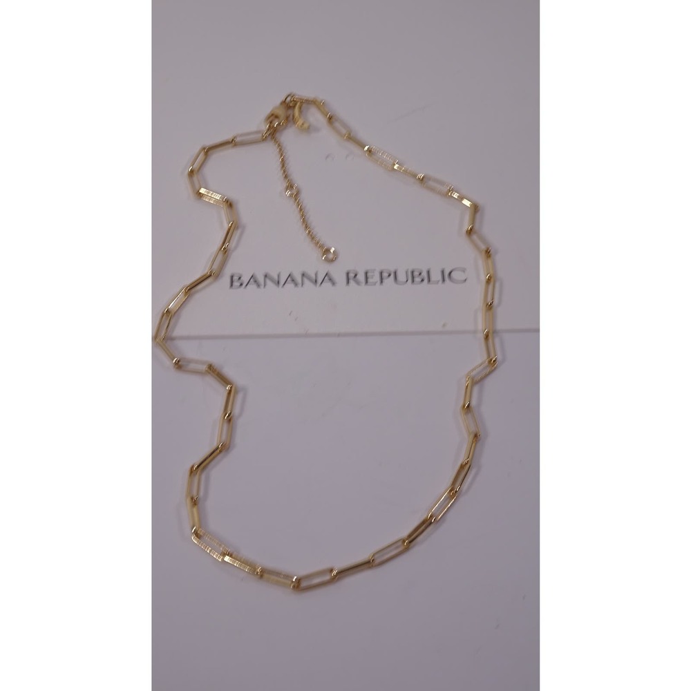 Banana Republic Women's Gold PAPERCLIP CHAIN NECKLACE NWT 38 - Picture 13 of 13